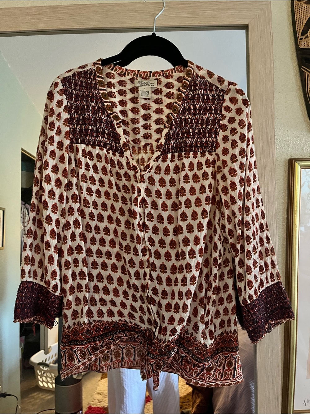 Boho Block Print Blouse